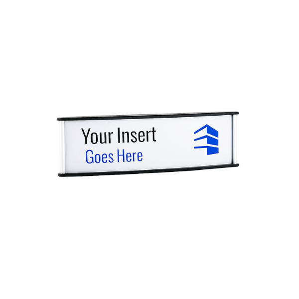 8 in. x 2 in. OFFICE DOOR / WALL NAMEPLATE SIGN FRAME / H-CURVE